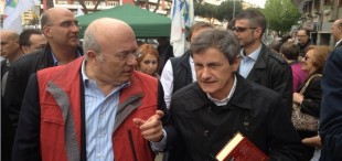 Francesco Storace e Gianni Alemanno, leader del Movimento per la solidarietà