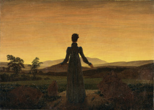 Caspar David Friederich "Donna al tramonto del sole" 1818 Museum Folkwang, Essen