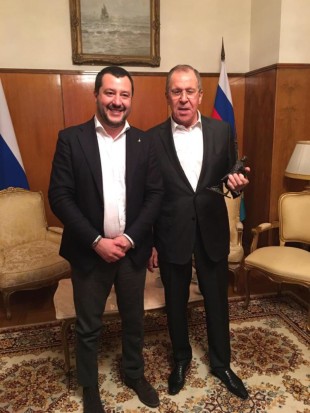 Salvini e il ministro degli esteri russo Lavrov