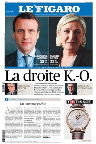 La prima pagina de Le Figaro