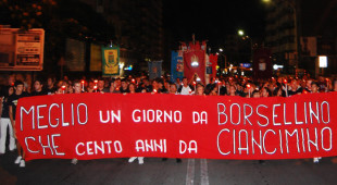 La fiaccolata del 19 luglio a Palermo.