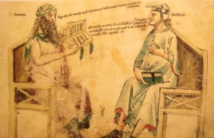 Dibattito immaginario fra Porfirio e Averroè. Opera del XIV secolo
