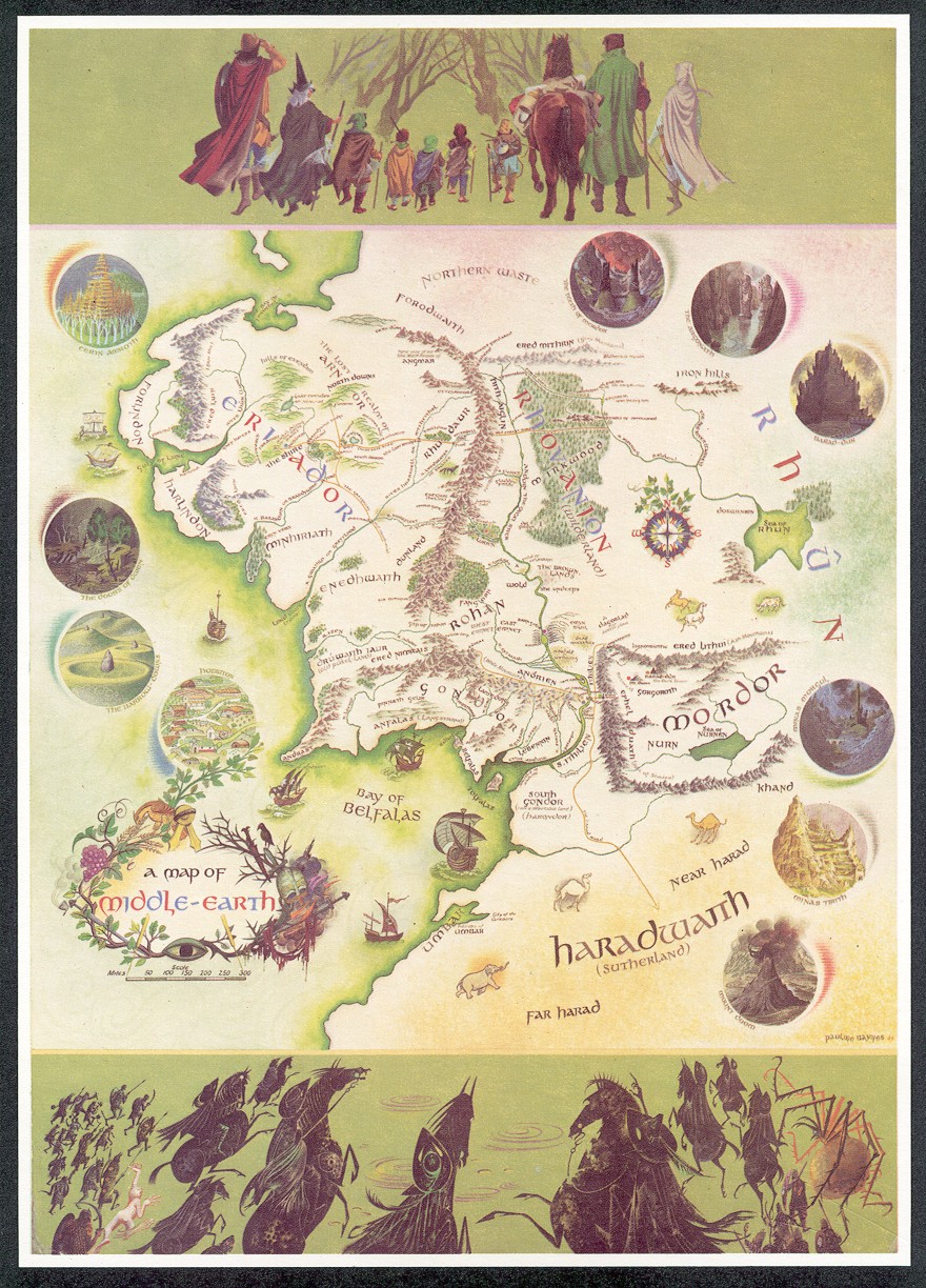 Il caso. La mappa della Terra di Mezzo annotata. Gondor è in Italia -  Barbadillo