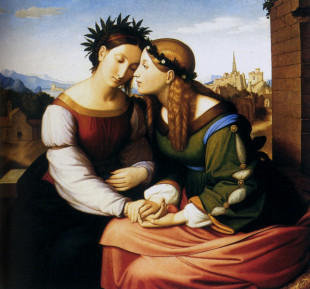 Friedrich Overbeck (1789-1869), “Italia e Germania”, olio su tela, Monaco, Neue Pinakothek