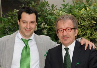 Foto da l'Indipendenza nuova: Il giovane Salvini e Maroni