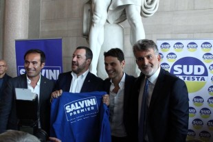 Matteo Salvini con Giuseppe Carrieri (il primo a destra)