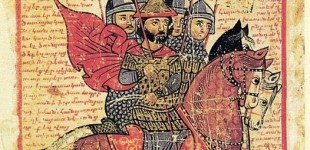 Alessandro Magno e dignitari ritratto ne "La storia di Alessandro il Macedone". (Manoscritto armeno XIV secolo, Venezia)