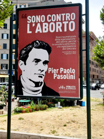 Manifesto di Pro Vita & Famiglia con Pasolini (giugno 2022)